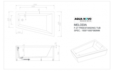 Volně stojící vana Aqua-Novo Melodia